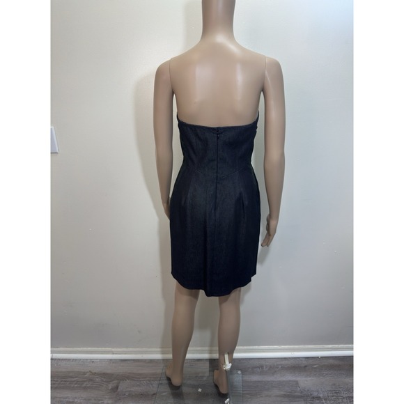 Rag & Bone Women's Denim Black Dress With Pockets Strapless Size 4 - Picture 5 of 9